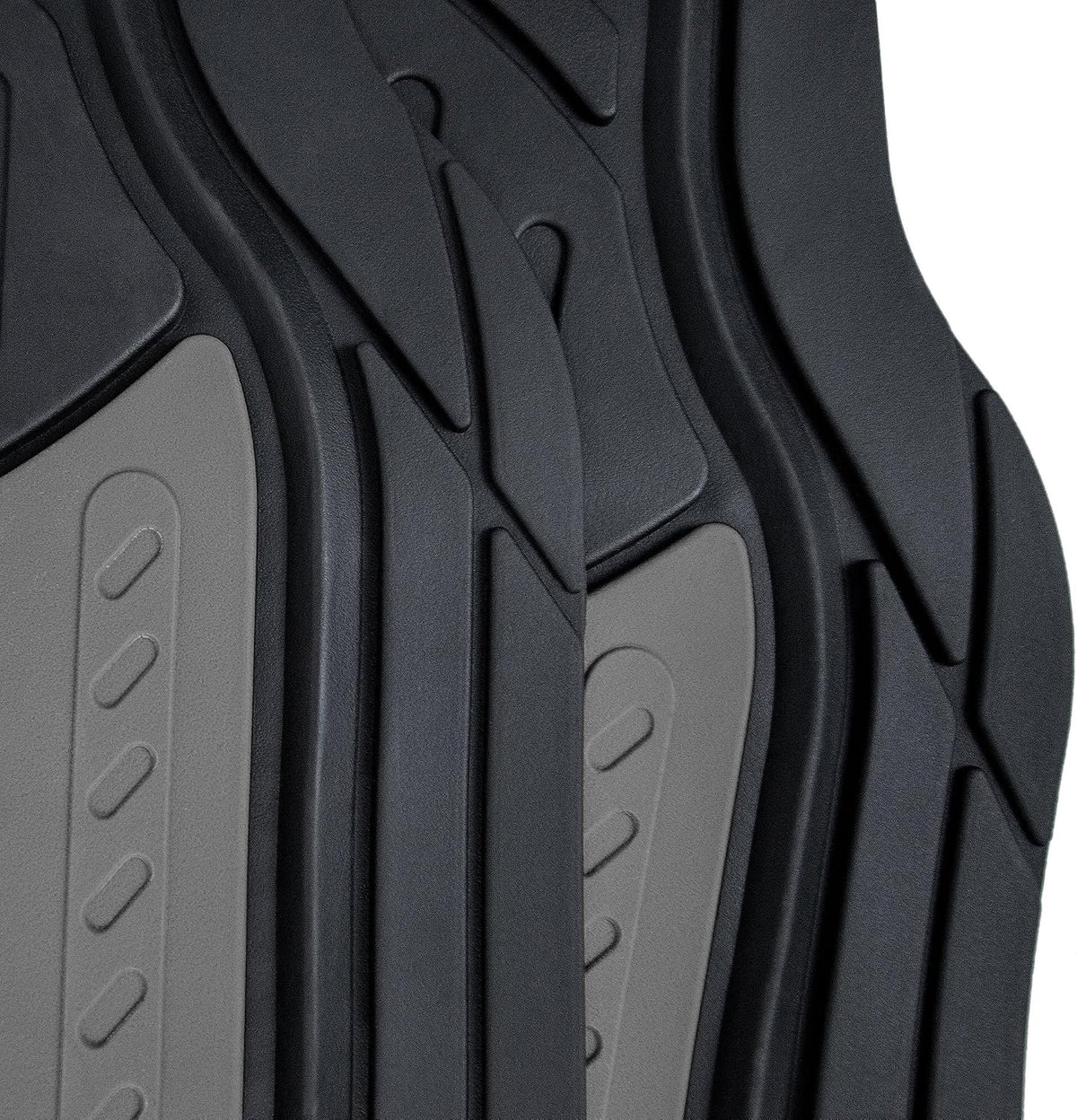 FH Group Monster Eye Full Set Rubber Floor Mats w. Trimmable Vinyl Trunk Liner/Cargo Mat Black- Fit Most Car, Truck, SUV, or Van (Black) F11313- F16403